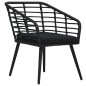 Gartenstühle 2 Stk. mit Auflagen Poly Rattan Schwarz Gartenstühle 2 Stk. mit Auflagen Poly Rattan Schwarz