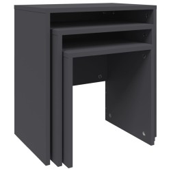 vidaXL Satztische 3-tlg. Grau Holzwerkstoff