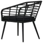 Gartenstühle 2 Stk. mit Auflagen Poly Rattan Schwarz Gartenstühle 2 Stk. mit Auflagen Poly Rattan Schwarz