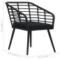Gartenstühle 2 Stk. mit Auflagen Poly Rattan Schwarz Gartenstühle 2 Stk. mit Auflagen Poly Rattan Schwarz