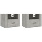 vidaXL Wand-Nachttische 2 Stk. Betongrau 50x36x40 cm vidaXL Wand-Nachttische 2 Stk. Betongrau 50x36x40 cm
