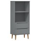 vidaXL Bücherregal MOLDE Grau 60x35x133,5 cm Massivholz Kiefer vidaXL Bücherregal MOLDE Grau 60x35x133,5 cm Massivholz Kiefer