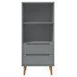 vidaXL Bücherregal MOLDE Grau 60x35x133,5 cm Massivholz Kiefer vidaXL Bücherregal MOLDE Grau 60x35x133,5 cm Massivholz Kiefer