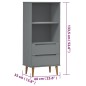 vidaXL Bücherregal MOLDE Grau 60x35x133,5 cm Massivholz Kiefer vidaXL Bücherregal MOLDE Grau 60x35x133,5 cm Massivholz Kiefer