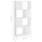 vidaXL Bücherregal Raumteiler Hochglanz-Weiß 60x24x124,5 cm vidaXL Bücherregal Raumteiler Hochglanz-Weiß 60x24x124,5 cm