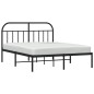 vidaXL Bettgestell mit Kopfteil Metall Schwarz 140x190 cm vidaXL Bettgestell mit Kopfteil Metall Schwarz 140x190 cm