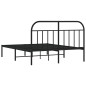 vidaXL Bettgestell mit Kopfteil Metall Schwarz 140x190 cm vidaXL Bettgestell mit Kopfteil Metall Schwarz 140x190 cm