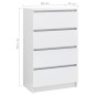 vidaXL Sideboard Hochglanz-Weiß 60x35x98,5 cm Holzwerkstoff vidaXL Sideboard Hochglanz-Weiß 60x35x98,5 cm Holzwerkstoff