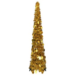 vidaXL Künstlicher Pop-Up-Weihnachtsbaum Golden 120 cm PET