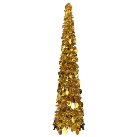 vidaXL Künstlicher Pop-Up-Weihnachtsbaum Golden 120 cm PET