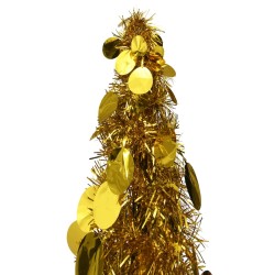 vidaXL Künstlicher Pop-Up-Weihnachtsbaum Golden 120 cm PET