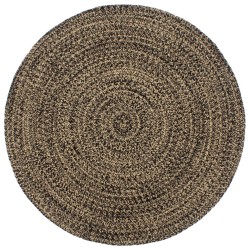 vidaXL Teppich Handgefertigt Jute Schwarz und Braun 180 cm
