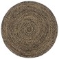 vidaXL Teppich Handgefertigt Jute Schwarz und Braun 180 cm vidaXL Teppich Handgefertigt Jute Schwarz und Braun 180 cm
