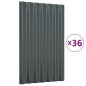 vidaXL Dachpaneele 36 Stk. Pulverbeschichteter Stahl Anthrazit 60x36cm vidaXL Dachpaneele 36 Stk. Pulverbeschichteter Stahl Anthrazit 60x36cm