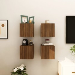 vidaXL TV-Wandschränke 4 Stk. Braun Eiche 30,5x30x30 cm