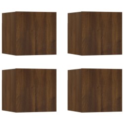 vidaXL TV-Wandschränke 4 Stk. Braun Eiche 30,5x30x30 cm