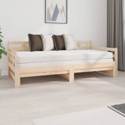 vidaXL Tagesbett Ausziehbar Massivholz Kiefer 2x(90x190) cm