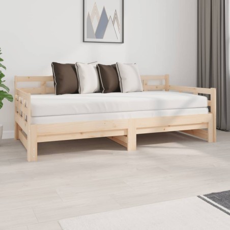 vidaXL Tagesbett Ausziehbar Massivholz Kiefer 2x(90x190) cm