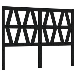 vidaXL Kopfteil Schwarz 126x4x100 cm Massivholz Kiefer