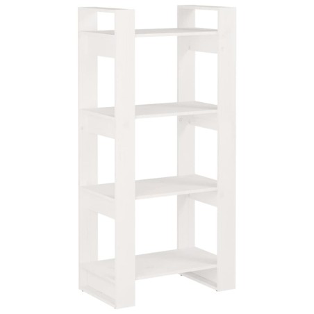 vidaXL Bücherregal/Raumteiler Weiß 60x35x125 cm Massivholz