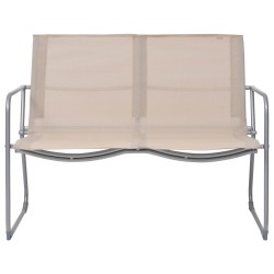 vidaXL 4-tlg. Garten-Lounge-Set Stoff und Stahl Creme
