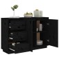 vidaXL Sideboard Schwarz 111x34x75 cm Massivholz Kiefer vidaXL Sideboard Schwarz 111x34x75 cm Massivholz Kiefer