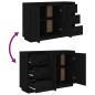 vidaXL Sideboard Schwarz 111x34x75 cm Massivholz Kiefer vidaXL Sideboard Schwarz 111x34x75 cm Massivholz Kiefer