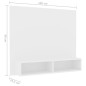 vidaXL TV-Wandschrank Weiß 102x23,5x90 cm Holzwerkstoff vidaXL TV-Wandschrank Weiß 102x23,5x90 cm Holzwerkstoff