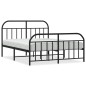 vidaXL Bettgestell mit Kopf- und Fußteil Metall Schwarz 140x190 cm vidaXL Bettgestell mit Kopf- und Fußteil Metall Schwarz 140x190 cm