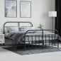 vidaXL Bettgestell mit Kopf- und Fußteil Metall Schwarz 140x190 cm vidaXL Bettgestell mit Kopf- und Fußteil Metall Schwarz 140x190 cm