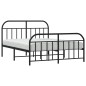 vidaXL Bettgestell mit Kopf- und Fußteil Metall Schwarz 140x190 cm vidaXL Bettgestell mit Kopf- und Fußteil Metall Schwarz 140x190 cm