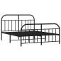 vidaXL Bettgestell mit Kopf- und Fußteil Metall Schwarz 140x190 cm vidaXL Bettgestell mit Kopf- und Fußteil Metall Schwarz 140x190 cm