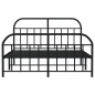 vidaXL Bettgestell mit Kopf- und Fußteil Metall Schwarz 140x190 cm vidaXL Bettgestell mit Kopf- und Fußteil Metall Schwarz 140x190 cm