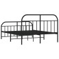 vidaXL Bettgestell mit Kopf- und Fußteil Metall Schwarz 140x190 cm vidaXL Bettgestell mit Kopf- und Fußteil Metall Schwarz 140x190 cm