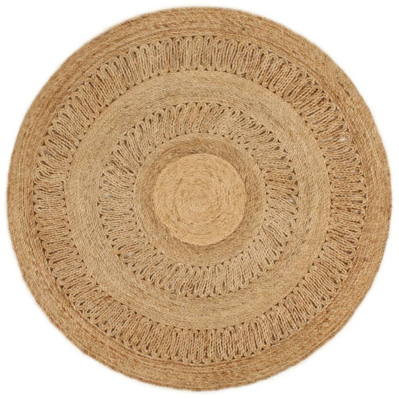 vidaXL Teppich Jute Handgeflochten 120 cm Rund vidaXL Teppich Jute Handgeflochten 120 cm Rund
