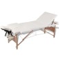 vidaXL Massageliege Klappbar 3-Zonen mit Holzgestell Cremeweiß vidaXL Massageliege Klappbar 3-Zonen mit Holzgestell Cremeweiß