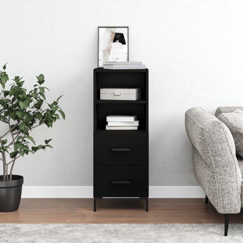 vidaXL Sideboard Schwarz 34,5x34x90 cm Holzwerkstoff vidaXL Sideboard Schwarz 34,5x34x90 cm Holzwerkstoff