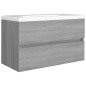 vidaXL Waschbeckenschrank Grau Sonoma 80x38,5x45 cm Holzwerkstoff vidaXL Waschbeckenschrank Grau Sonoma 80x38,5x45 cm Holzwerkstoff