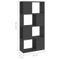vidaXL Bücherregal Raumteiler Grau 60x24x124,5 cm Holzwerkstoff vidaXL Bücherregal Raumteiler Grau 60x24x124,5 cm Holzwerkstoff