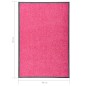 vidaXL Fußmatte Waschbar Rosa 60x90 cm vidaXL Fußmatte Waschbar Rosa 60x90 cm