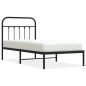 vidaXL Bettgestell mit Kopfteil Metall Schwarz 90x200 cm vidaXL Bettgestell mit Kopfteil Metall Schwarz 90x200 cm