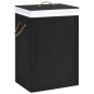 vidaXL Bambus-Wäschekorb mit 2 Fächern Schwarz 72 L vidaXL Bambus-Wäschekorb mit 2 Fächern Schwarz 72 L