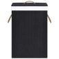 vidaXL Bambus-Wäschekorb mit 2 Fächern Schwarz 72 L vidaXL Bambus-Wäschekorb mit 2 Fächern Schwarz 72 L