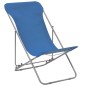 vidaXL Klappbare Strandstühle 2 Stk. Stahl und Oxford-Gewebe Blau vidaXL Klappbare Strandstühle 2 Stk. Stahl und Oxford-Gewebe Blau