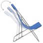 vidaXL Klappbare Strandstühle 2 Stk. Stahl und Oxford-Gewebe Blau vidaXL Klappbare Strandstühle 2 Stk. Stahl und Oxford-Gewebe Blau