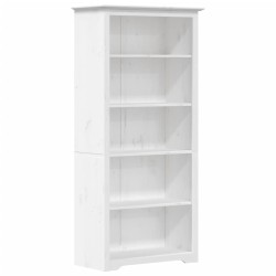 vidaXL Bücherregal BODO Weiß 80x38x180 cm Massivholz Kiefer 5 Fächer