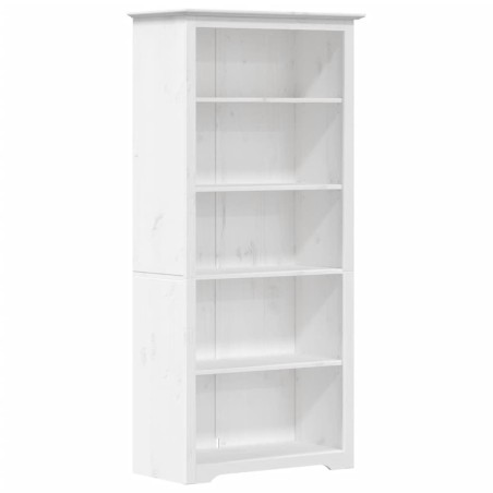 vidaXL Bücherregal BODO Weiß 80x38x180 cm Massivholz Kiefer 5 Fächer