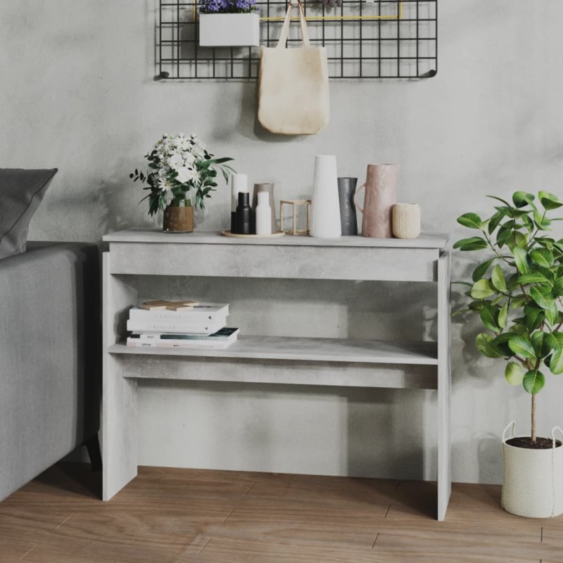 vidaXL Konsolentisch Betongrau 102x30x80 cm Holzwerkstoff vidaXL Konsolentisch Betongrau 102x30x80 cm Holzwerkstoff