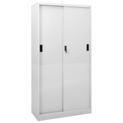 vidaXL Büroschrank mit Schiebetür Hellgrau 90x40x180 cm Stahl 