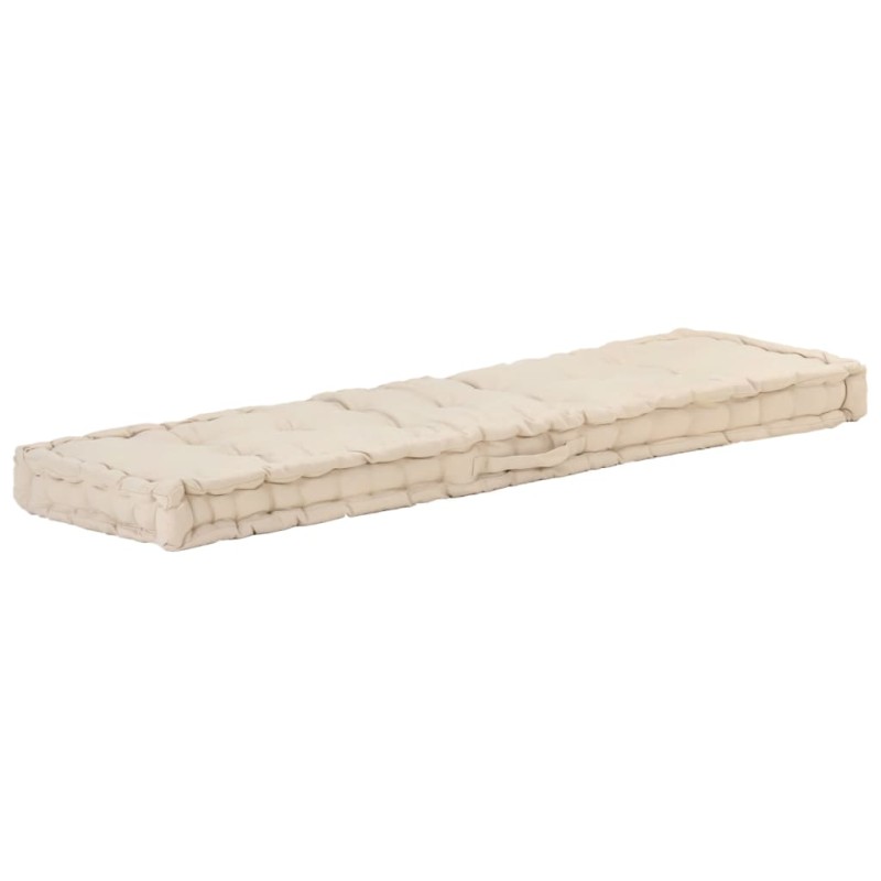 Palettenkissen Baumwolle 120×40×7 cm Beige Palettenkissen Baumwolle 120×40×7 cm Beige
